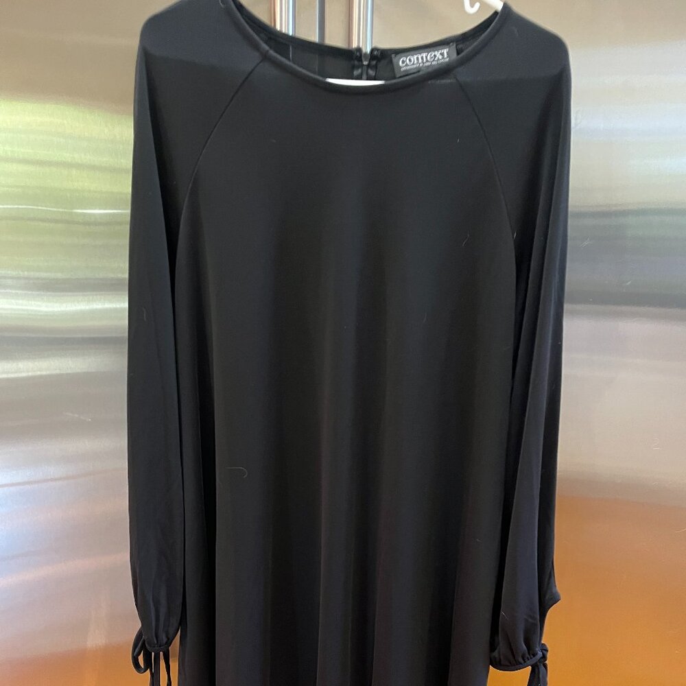 NWOT Black Context dress tie cuffs size XL